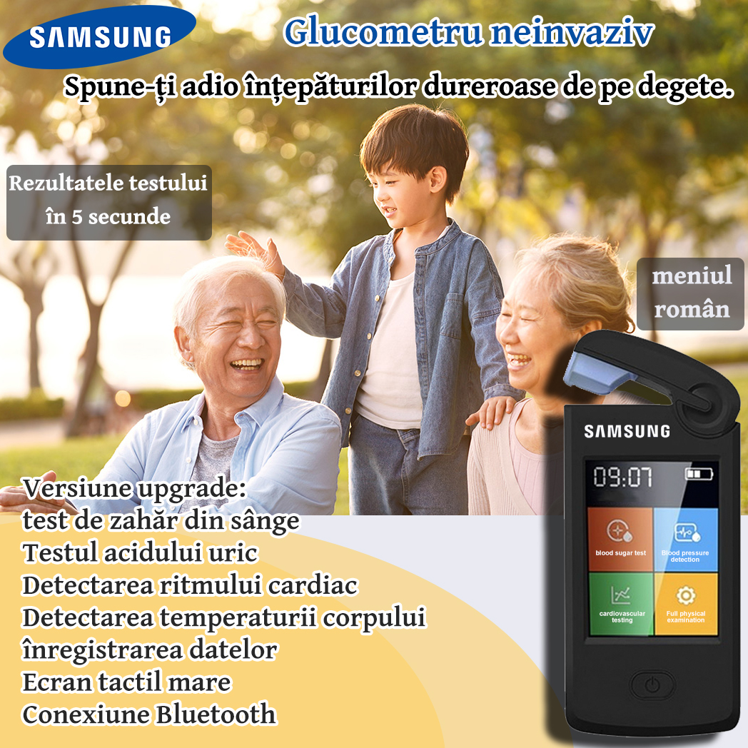 Versión mejorada: detección de glucosa en sangre, detección de ácido úrico, detección de frecuencia cardíaca, detección de temperatura corporal, registro de datos, pantalla táctil grande, conexión Bluetooth