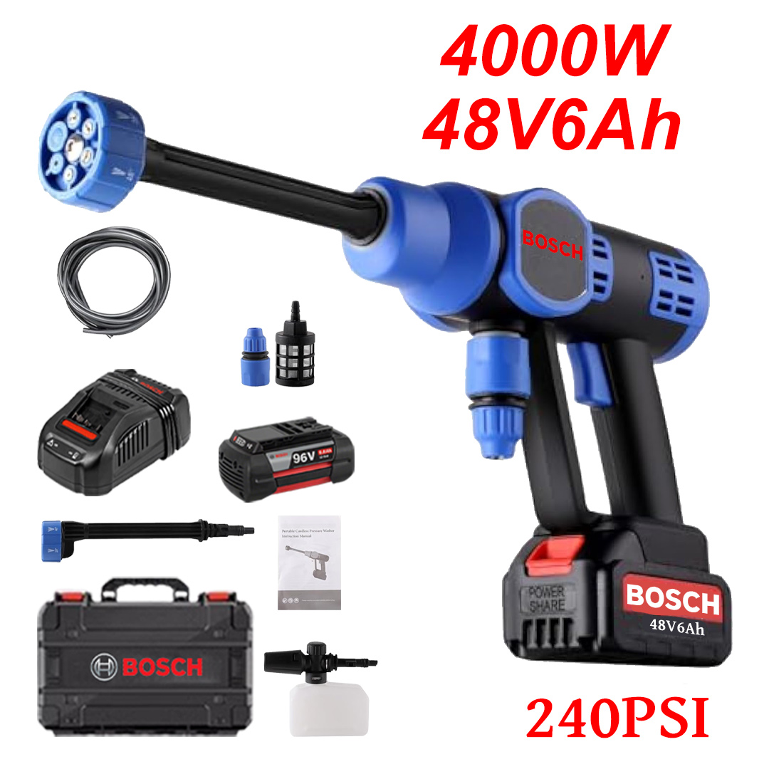 [Normal model] 240PSI high-pressure water gun + 5 m hose + 48V6Ah lithium battery + 6 hours of operation per charge