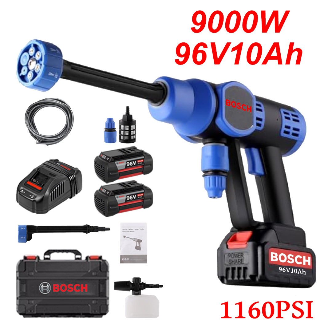 [Luxury model] 1160PSI high-pressure water gun + 10m hose + 96V10Ah lithium battery * 2 + 24 hours of operation per charge